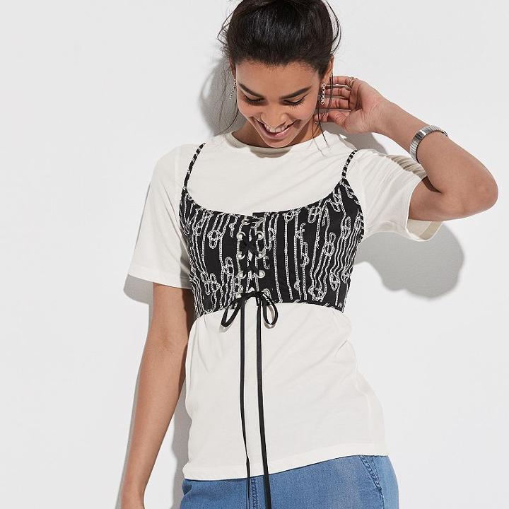 K/lab Lace-up Front Tee, Teens, Size: Medium, Black