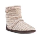 Muk Luks Women's Knit Slouchy Bootie Slippers, Size: Medium, White