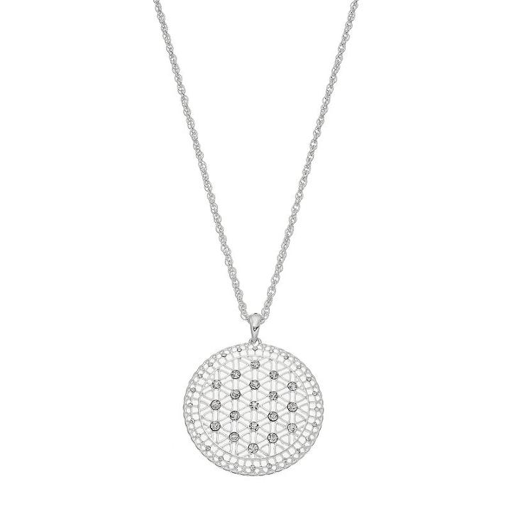 Apt. 9&reg; Openwork Medallion Pendant Necklace, Women's, Silver