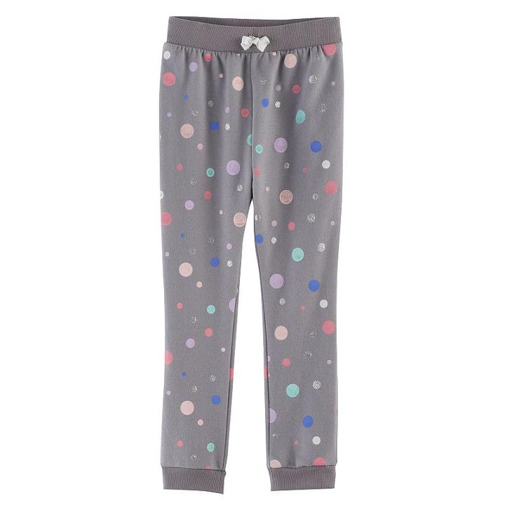 Girls 4-10 Jumping Beans&reg; Spot Fleece Jogger Pants, Size: 6, Med Grey