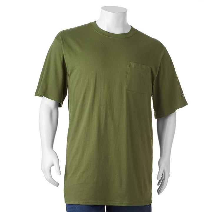 Big & Tall Champion Solid Pocket Tee, Men's, Size: Xl Tall, Green Oth