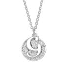 Crystal Initial & Disc Pendant Necklace, Women's, White