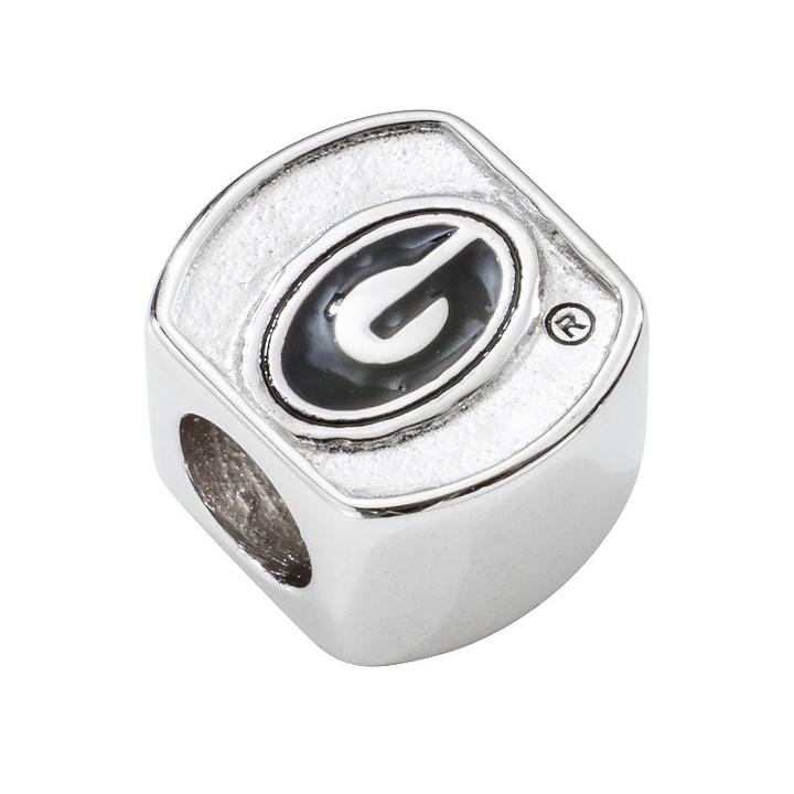 Logoart Georgia Bulldogs Sterling Silver Bead, Women's, Black