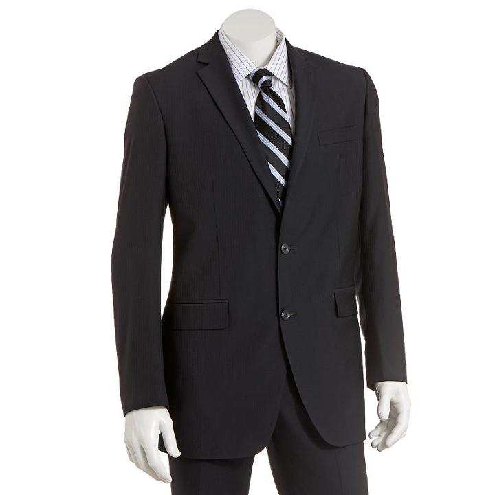 Men's Marc Anthony Modern-fit Pinstripe Wool Navy Suit Jacket, Size: 40 - Regular, Dark Blue