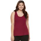 Juniors' Plus Size Candie's&reg; Ribbed Ladder Back Tank, Girl's, Size: 2xl, Red