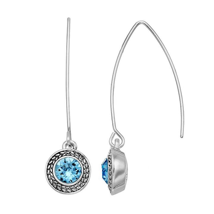 Napier Round Nickel Free Threader Earrings, Women's, Blue