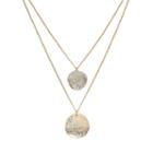 Lc Lauren Conrad Gold Tone Simulated Crystal Multistrand Disc Pendant, Women's, Multicolor