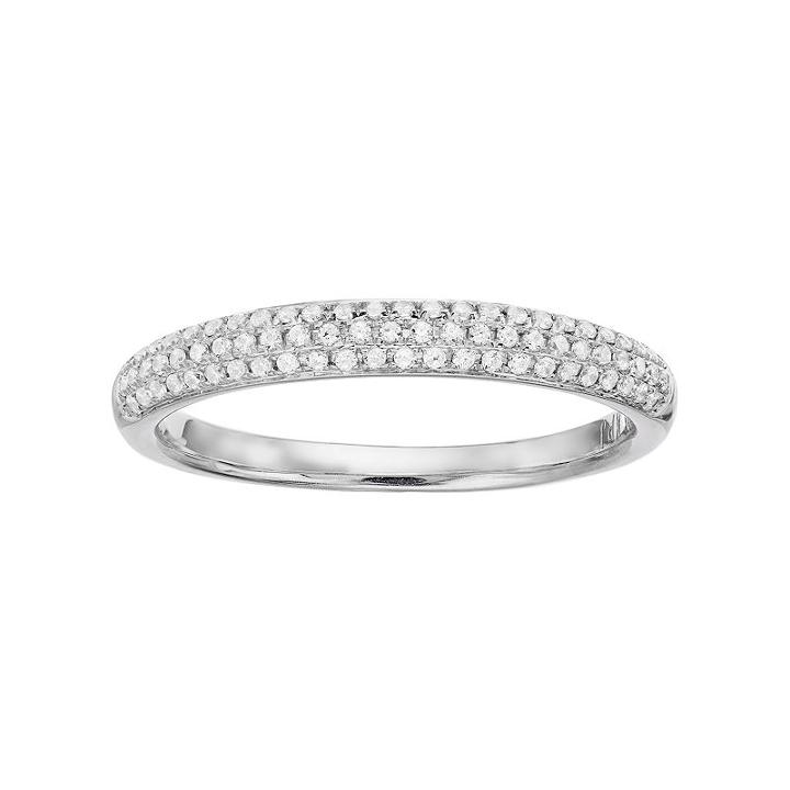 Simply Vera Vera Wang 14k White Gold 1/4 Carat T.w. Diamond Wedding Ring, Women's, Size: 8