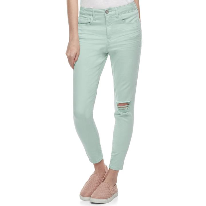 Juniors' So&reg; High-waisted Ankle Jeggings, Teens, Size: 7, Lt Green