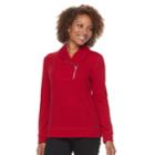 Petite Croft & Barrow&reg; Shawl Collar Textured Sweatshirt, Women's, Size: S Petite, Med Red