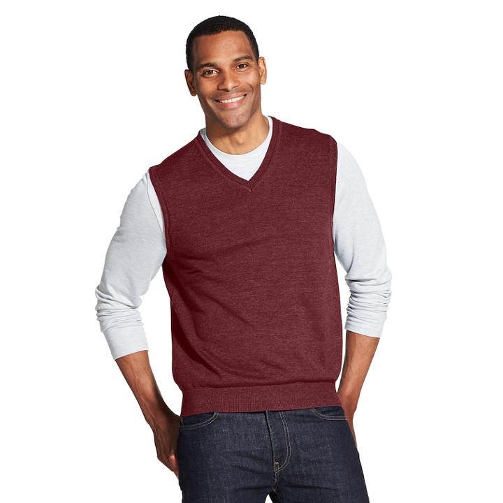 Men's Van Heusen Classic-fit V-neck Sweater Vest, Size: Xl, Dark Red
