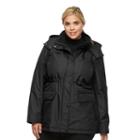 Plus Size Croft & Barrow&reg; Hooded Anorak Rain Jacket, Women's, Size: 1xl, Black