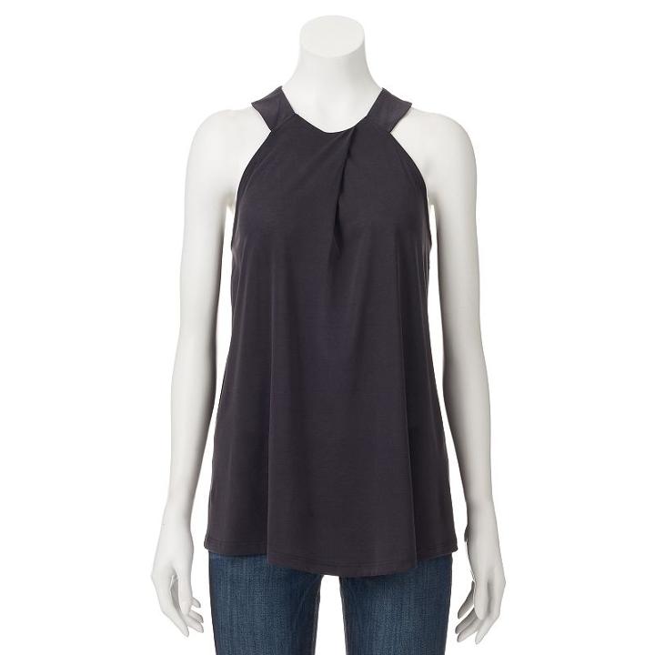 Women's Juicy Couture Pleated Halter Top, Size: Small, Black