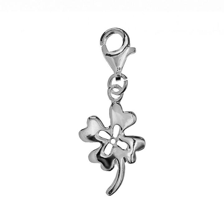 Personal Charm Sterling Silver Four-leaf Clover Charm, Women's, Grey