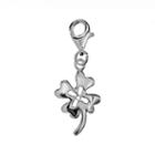 Personal Charm Sterling Silver Four-leaf Clover Charm, Women's, Grey