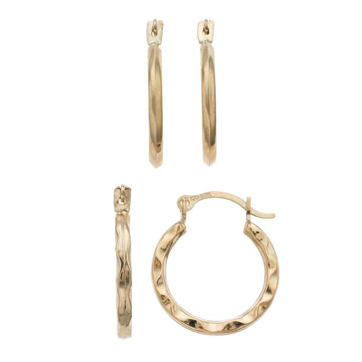Kids' Taylor Grace 10k Gold Hoop Earring Set, Teens