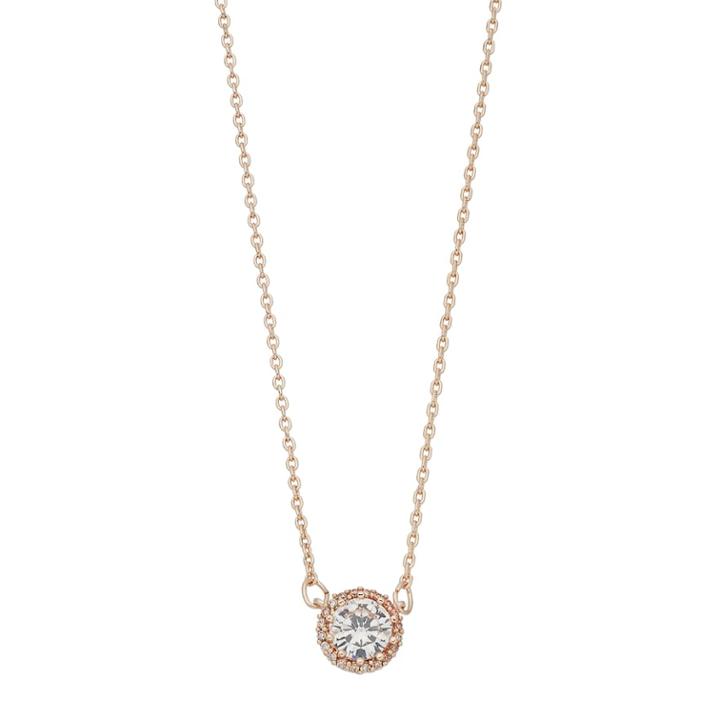 Lc Lauren Conrad Cubic Zirconia Halo Necklace, Women's, Light Pink