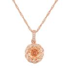 14k Rose Gold Over Silver Peach Quartz Flower Pendant, Women's, Size: 16, Orange