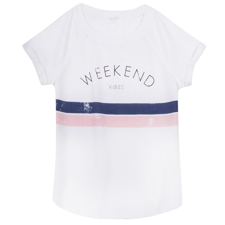 Girls 7-16 & Plus Size Harper & Elliott Roll Cuff Graphic Tee, Size: Medium, White