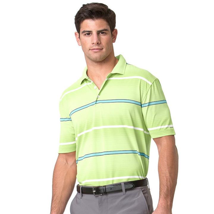 Men's Chaps Classic-fit Striped Performance Golf Polo, Size: Medium, Green
