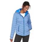 Women's Tek Gear Hooded Puffer Jacket, Size: Xl, Blue (navy)