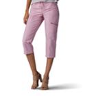 Women's Lee Margeaux Poplin Comfort Waist Pull-on Capris, Size: 10 Avg/reg, Lt Purple