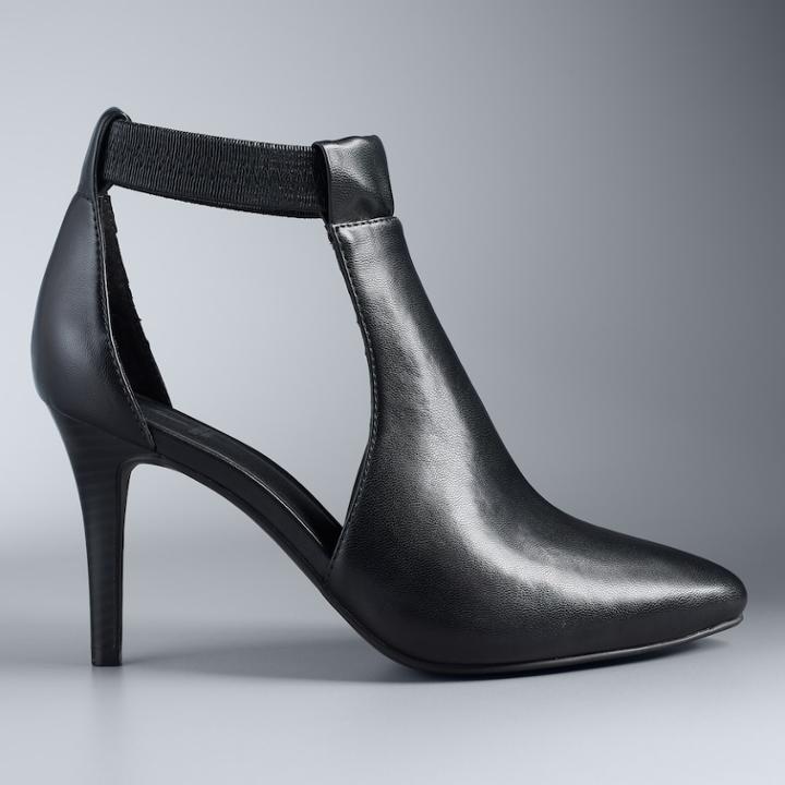Simply Vera Vera Wang Finch Women's High Heel Ankle Boots, Size: 8.5, Black