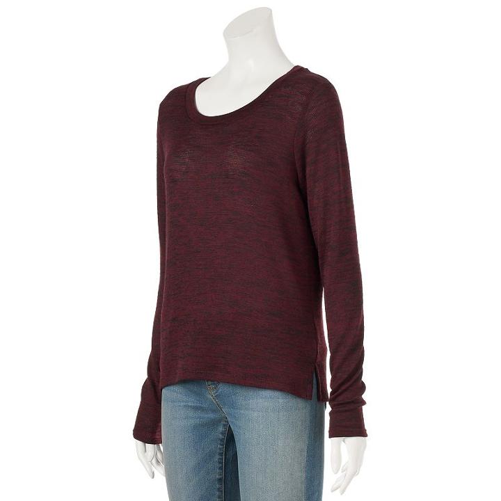 Juniors' Cloud Chaser Marled Sweater, Girl's, Size: Xl, Dark Red