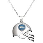 Denver Broncos Sterling Silver Helmet Pendant Necklace, Women's, Size: 18