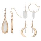 Mudd&reg; Crescent, Teardrop & Faceted Stone Earring Set, Women's, Gold