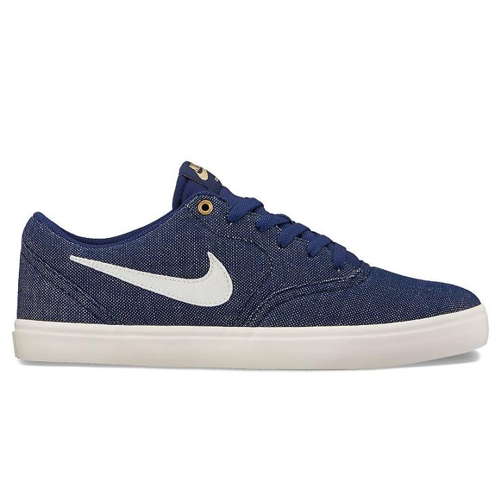 Nike Sb Check Solarsoft Canvas Premium Men's Skate Shoes, Size: 9, Blue (navy)