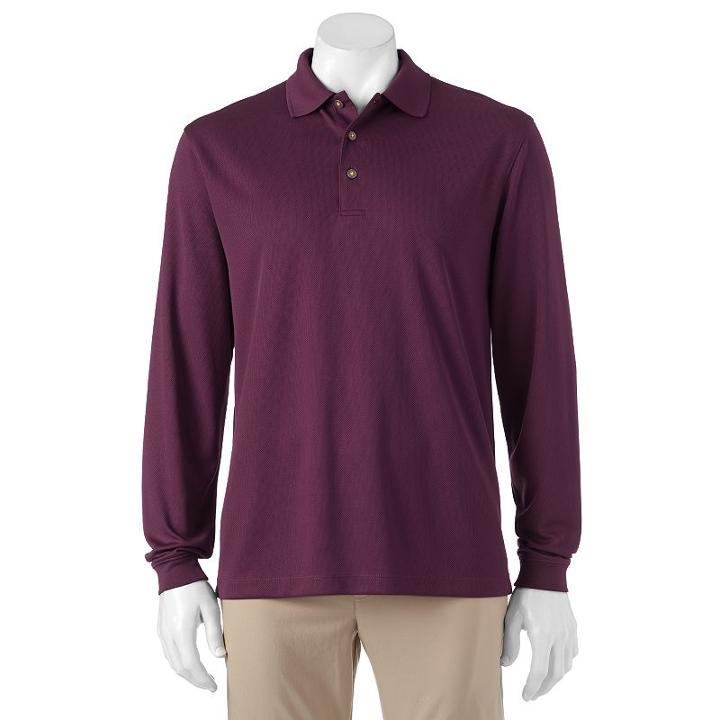 Men's Grand Slam Classic-fit Solid Driflow Performance Golf Polo, Size: Medium, Purple Oth