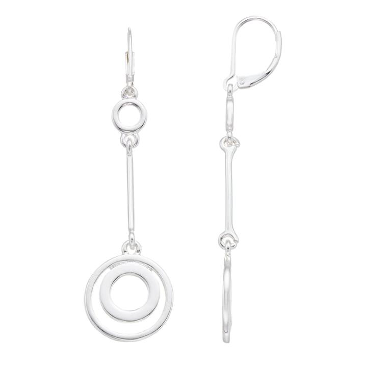 Dana Buchman Orbital Linear Drop Earrings, Women's, Silver