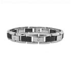 Lynx Stainless Steel And Black Ceramic 1/10-ct. T.w. Diamond Bracelet - Men, Size: 8.75, Multicolor
