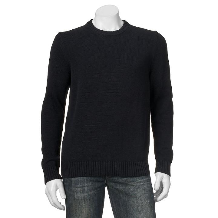Big & Tall Croft & Barrow&reg; Classic-fit 5gg Crewneck Sweater, Men's, Size: 3xb, Black