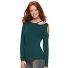 Women's Rock & Republic&reg; Asymmetrical Cutout Top, Size: Small, Green