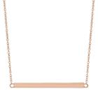 18k Rose Gold Over Silver Bar Necklace, Women's, Size: 18, Pink