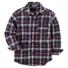 Boys 4-7 Carter's Plaid Button-down Shirt, Size: 4, Burgundy Plaid