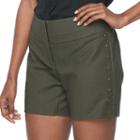 Women's Apt. 9&reg; Wide-waist Midi Shorts, Size: 4, Green
