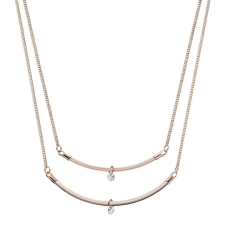 Lc Lauren Conrad Curved Bar Layered Necklace, Women's, Multicolor