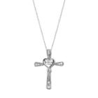Sterling Silver Lab-created White Sapphire Cross Pendant Necklace, Women's, Size: 18