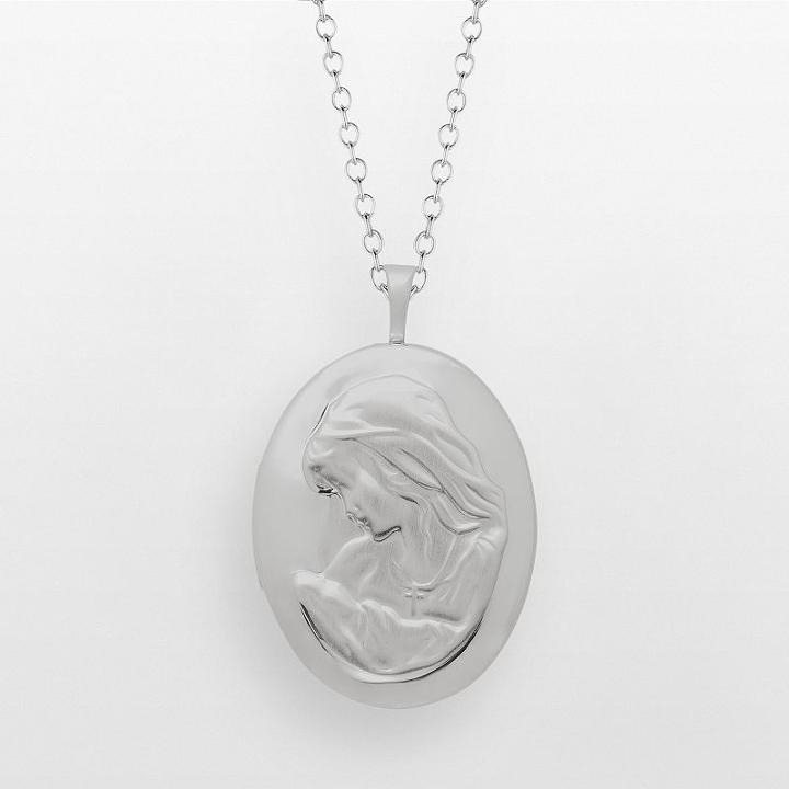 Sterling Silver Oval Mom Locket, Women's, Size: 18
