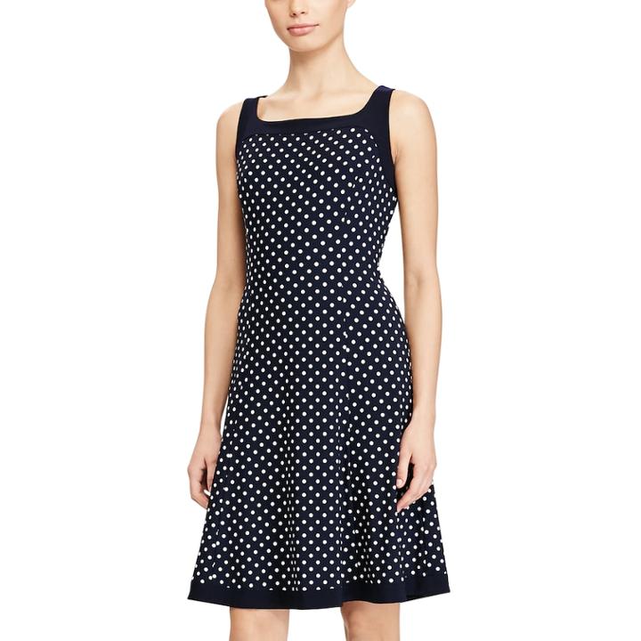 Women's Chaps Fit & Flare Dress, Size: Large, Natural