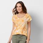 Petite Sonoma Goods For Life&trade; Embroidered Tie-dye Tee, Women's, Size: L Petite, Gold