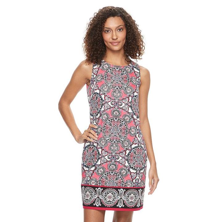 Petite Suite 7 Medallion Sheath Dress, Women's, Size: 6 Petite, Pink Other