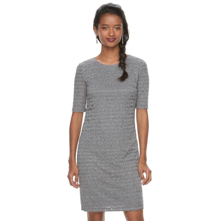 Women's Suite 7 Jacquard Shift Dress, Size: 16, Grey