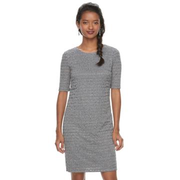 Women's Suite 7 Jacquard Shift Dress, Size: 16, Grey