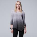 Petite Simply Vera Vera Wang Ombre Asymmetrical Crewneck Sweater, Women's, Size: M Petite, Brt Purple