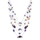 Purple Bead Multi Strand Necklace, Women's