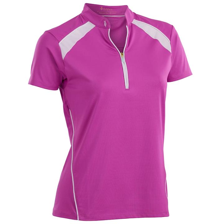 Women's Nancy Lopez Sporty Short Sleeve Golf Polo, Size: Small, Brt Pink